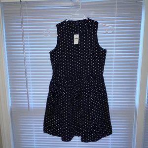 Gap Girls Navy with white polka dots size Large NWT dress
